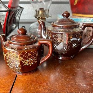 Hand painted Japanese tea pot and creamer